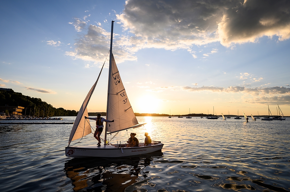 A sailboat on Lake Mendota.