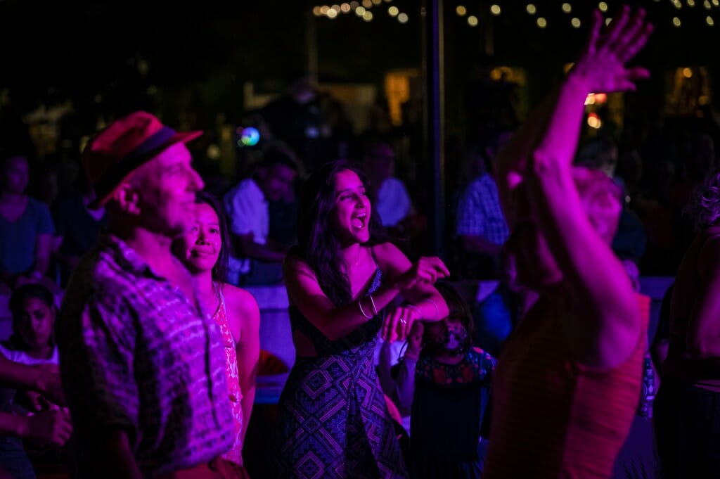 The jazz inspired many 
 to dance on the Memorial Union Terrace.