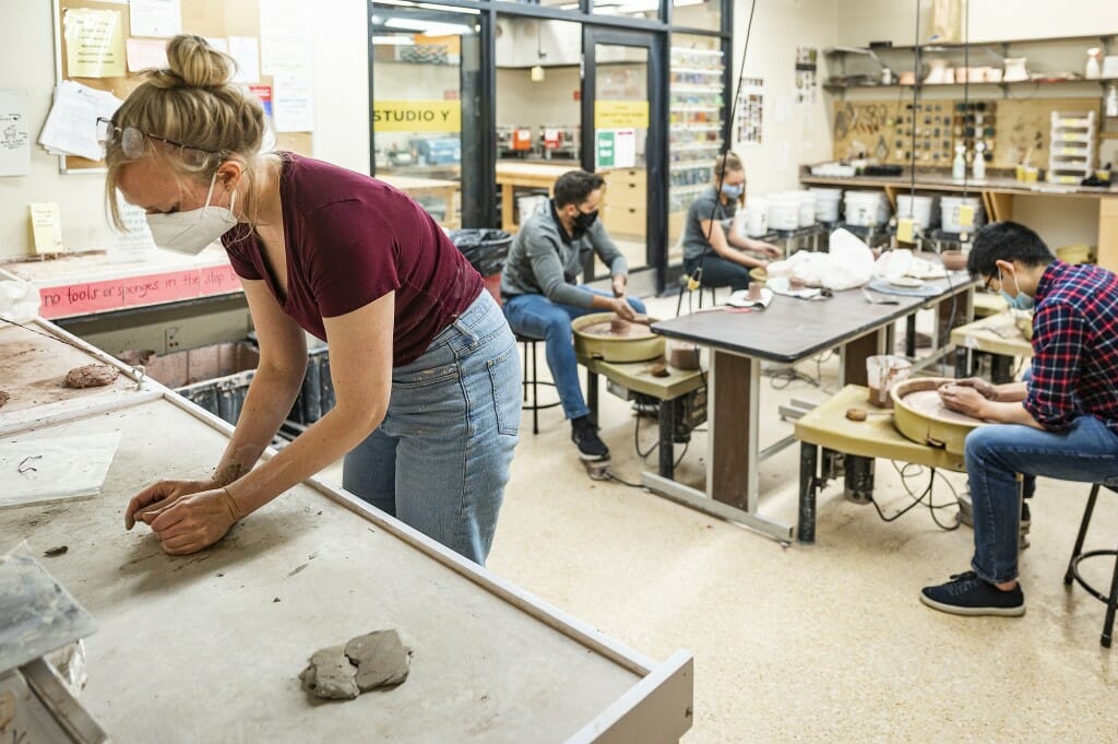 People working in studio