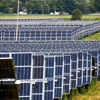 An array of solar panels