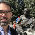 Cranmer in front of Einstein statue