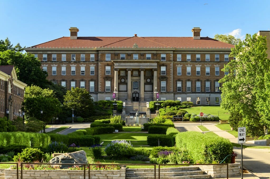 Exterior of Agricultural Hall and Henry Mall