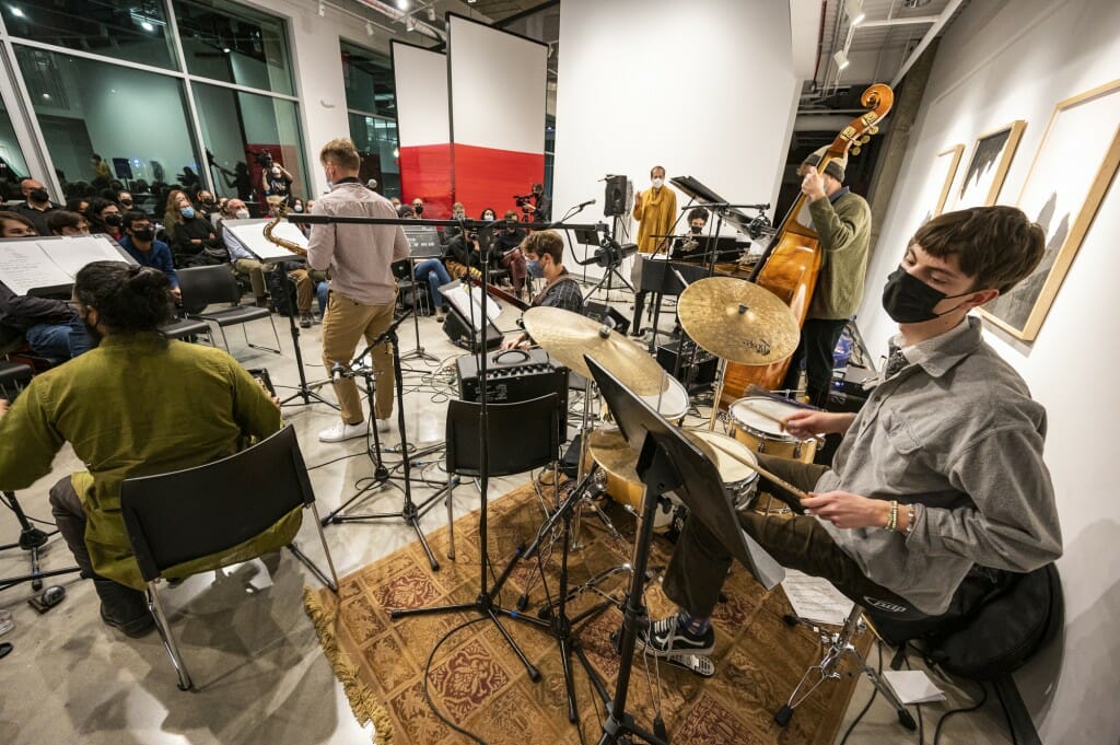 Members of the UW Contemporary Jazz Ensemble were part of the event.