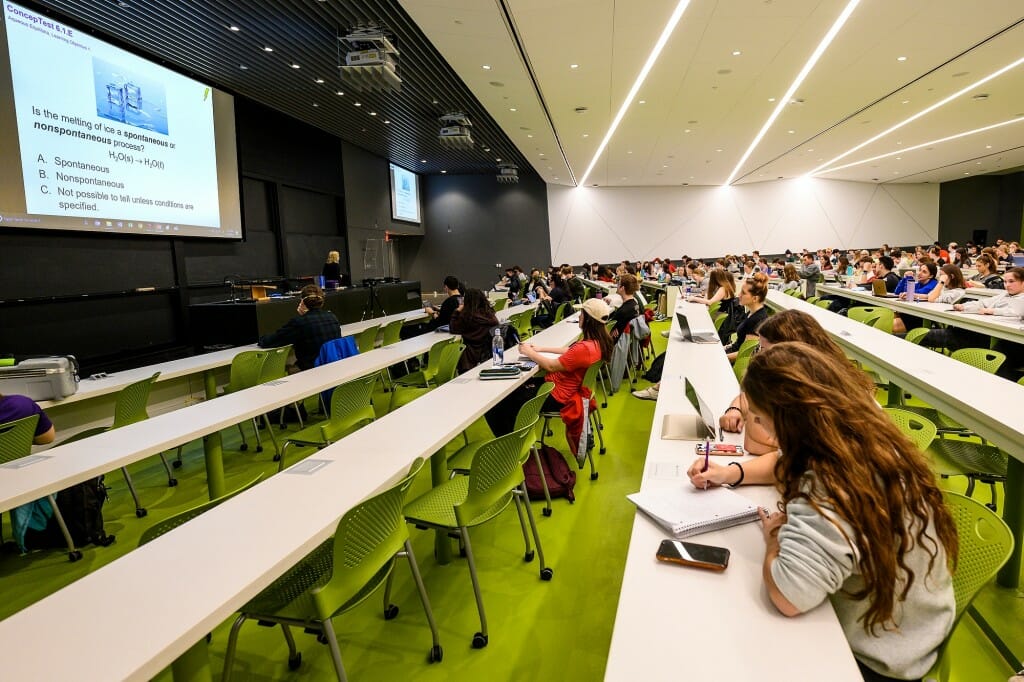 Students sitting in a lecture room