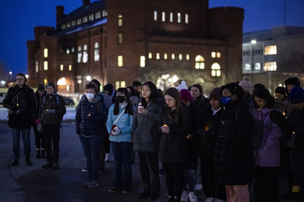 Attendees had to brave the cold weather for the vigil.