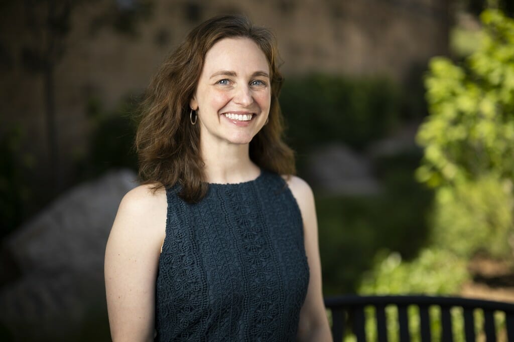 Haugen posing for an outdoor portrait