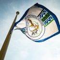 The flag of the Ho-Chunk Nation dances in the wind at Bascom Hall.