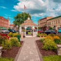 A garden in the center of the Town of Brodhead, in Green County.