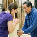 Truman Lowe, professor of art and a prominent wood sculptor, teaches undergraduate student Rose Maloof how to clamp a glued box and offers other woodworking tips during a wood sculpture class.
©UW-Madison University Communications 608/262-0067
Photo by: Jeff Miller
Date:  10/04    File#:   D100 digital camera frame 8899