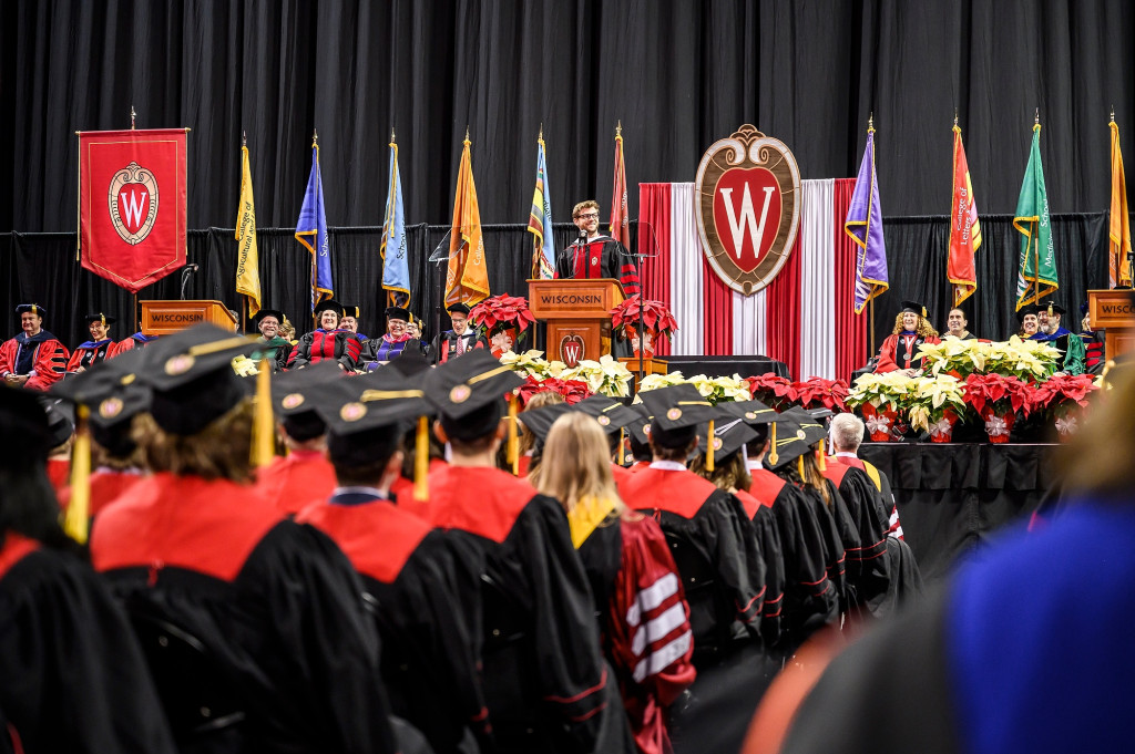 Commencement keynote speaker Charlie Berens told the graduates: “Time will move fast. Your job isn’t to slow it down. Your job is to fill your days with what lights your soul. And don’t worry if you can’t see the path. Once your soul is lit, the path will reveal itself.”