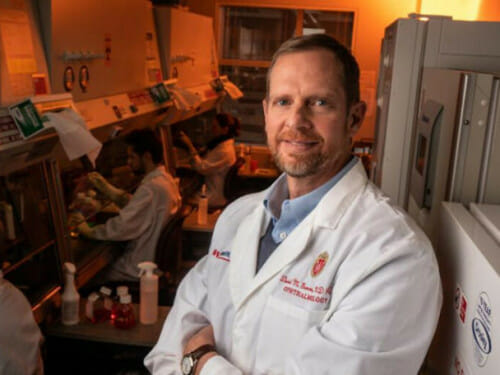 Dr. David Gamm in his lab.