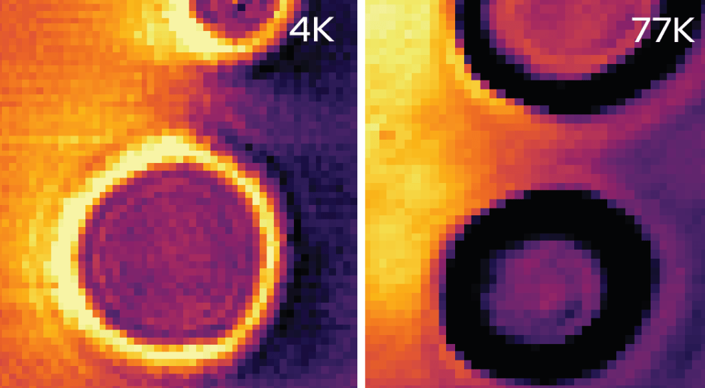 A heat map of electrons flowing through graphene.