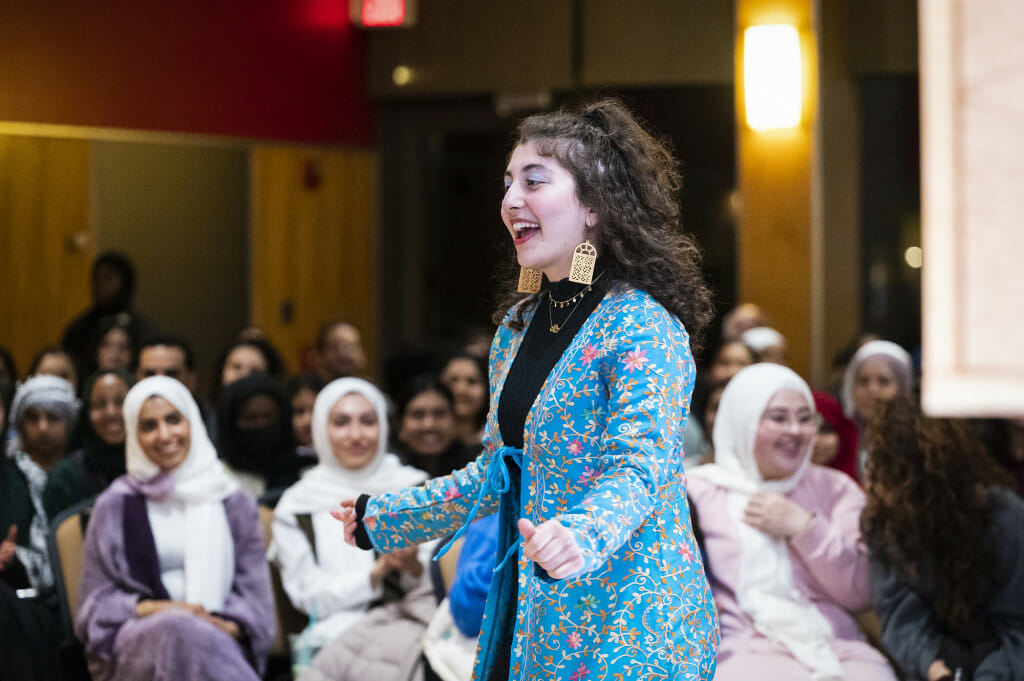 Student Rojaan Koupaei-Abyazani represented Iran in the fashion show.