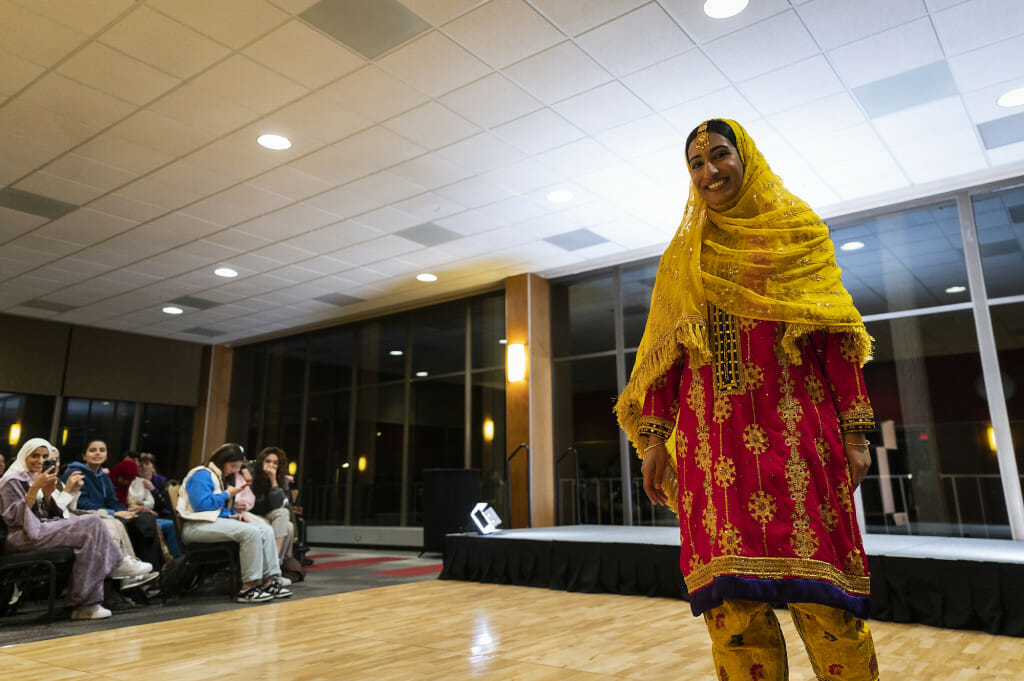 Student Sereen Alhabsi wore fashion from Oman.