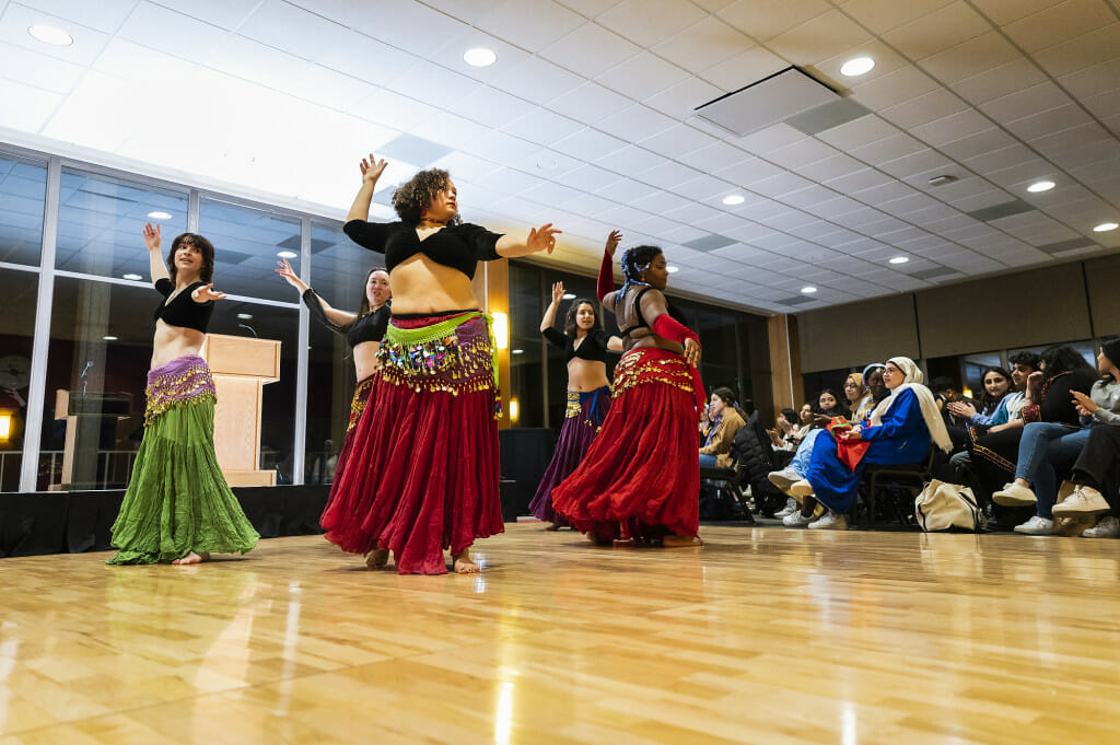 Members of Bellydancing UW perform.