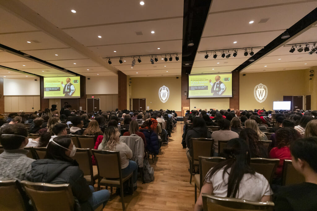 Williams drew a large crowd to Varsity Hall.