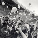 A balloon release at the 1978 spring commencement. A number of alumni who earned their master's and PhD degrees in the 1970s from the Department of Agricultural and Applied Economics will be attending this year's commencement ceremony.