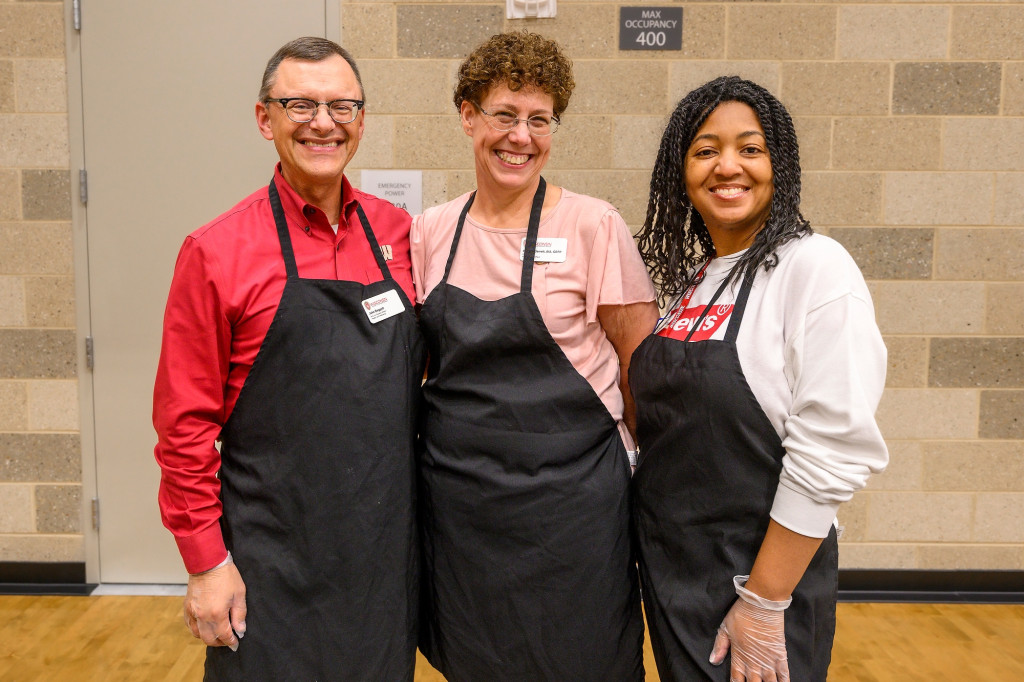 From left to right, University Health Services Executive Director Jake Baggott; Pamela Barrett, assistant director of A&E Services, and Tanara Teal-Tate, associate director of parking, pose for a photo.