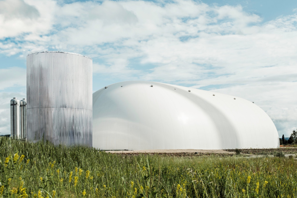 A giant white futuristic looking facility.