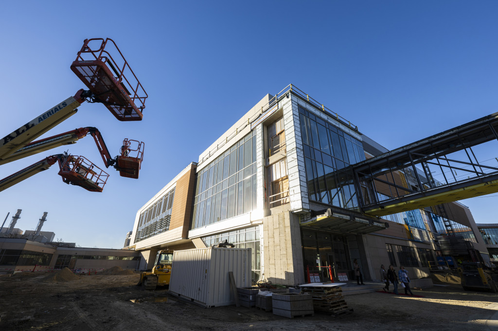 A freshly built building is shown.