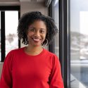 Photo portrait of Marcelle Haddix smiling to the camera